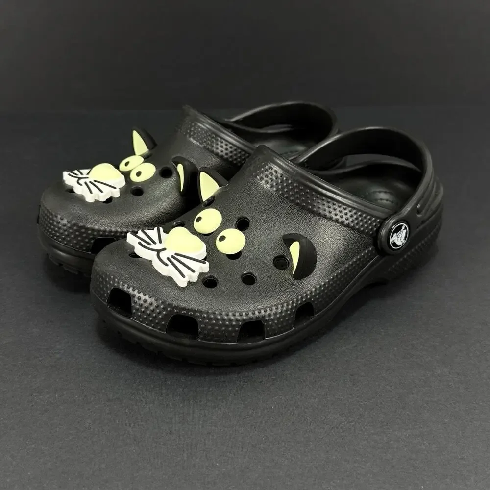 Crocs Classic Glow Black Cat Clog Toddlers Size 13C Glow in Dark Kids New No Box